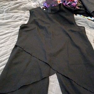 Cute black asymmetrical top